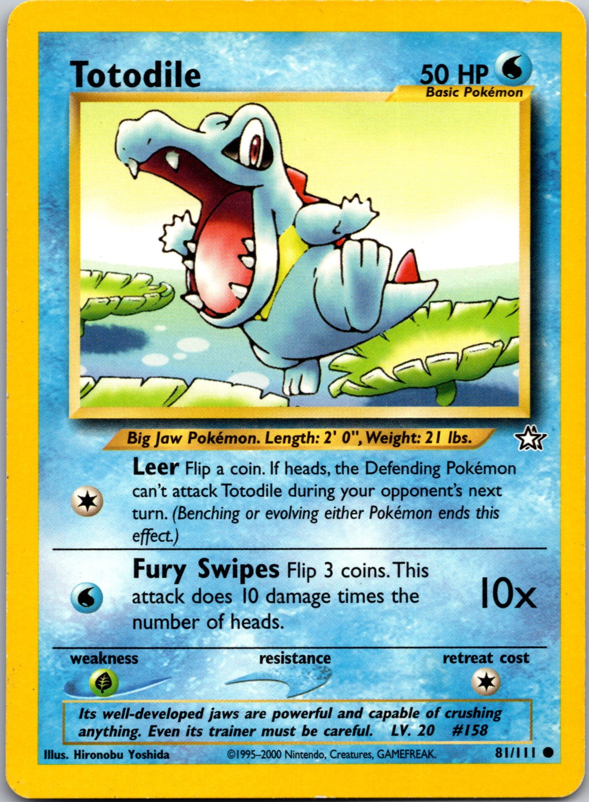 2000 Neo Genesis 081/111 Totodile (81) MP F11