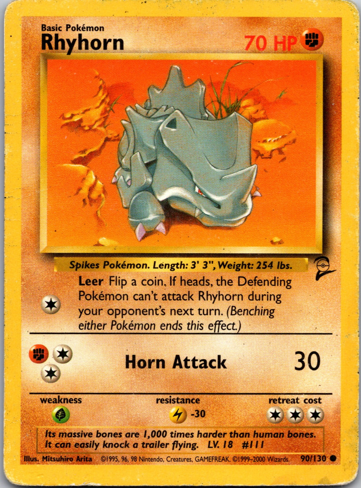 2000 Base Set 2 Rhyhorn HP E134