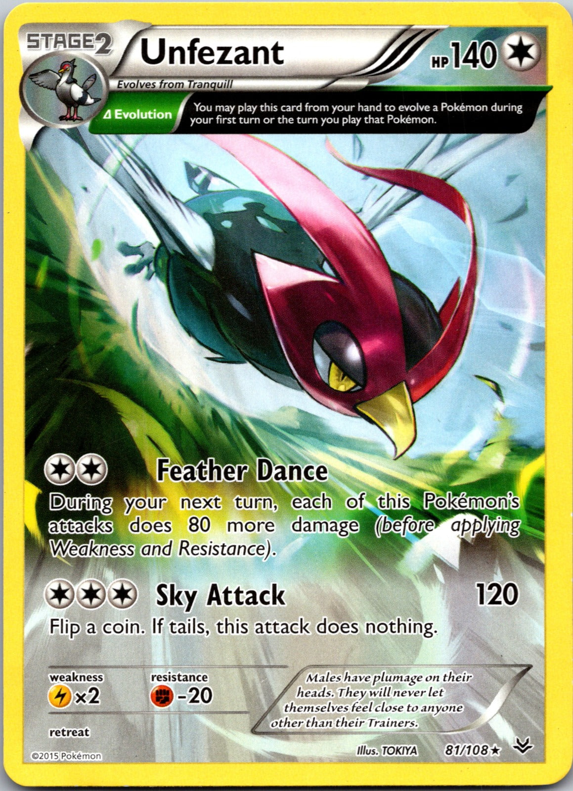 2015 XY - Roaring Skies 81/108 Unfezant (81 Delta) LP G266