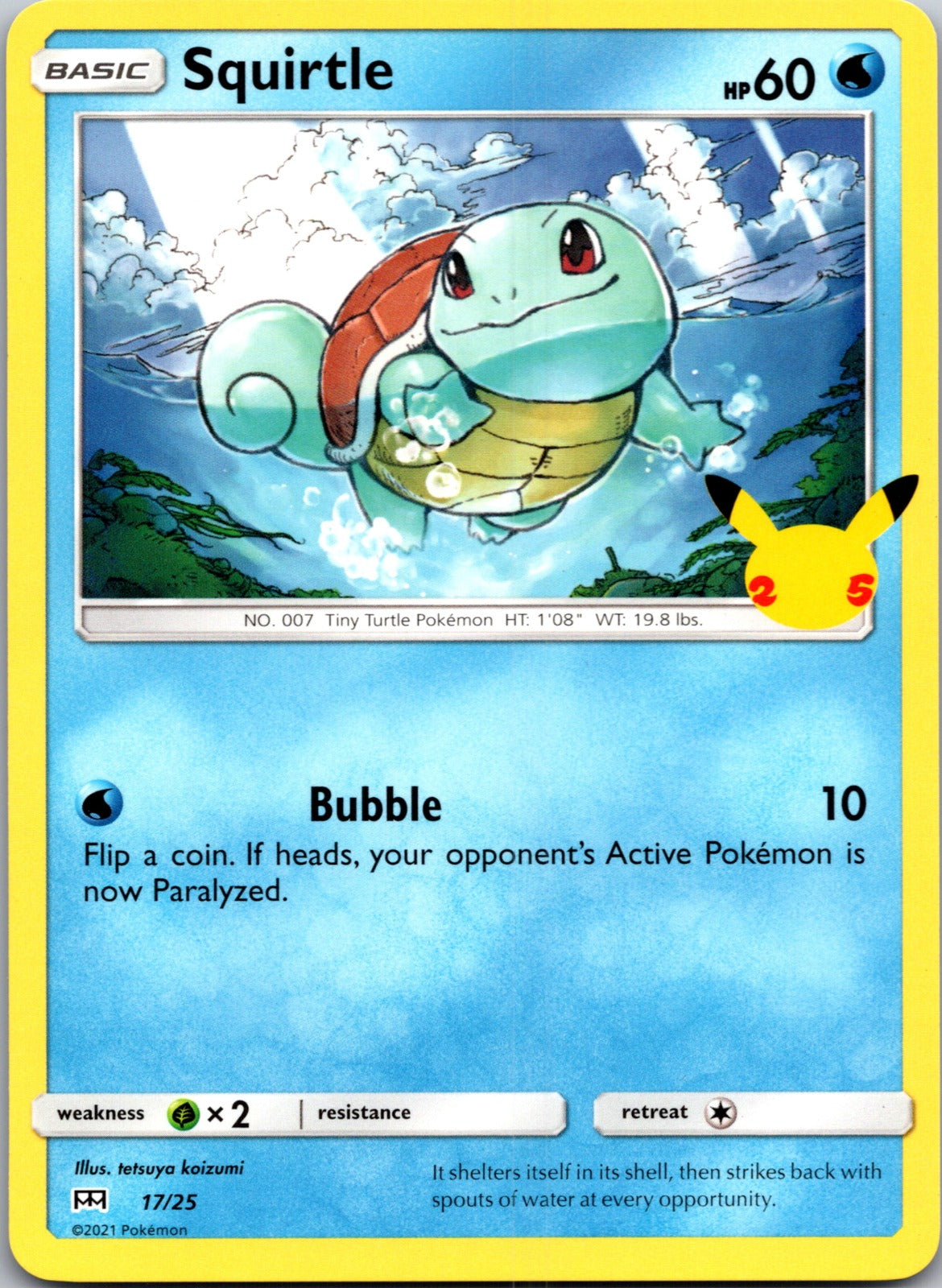 2021 McDonald's 25th Anniversary Promo 017/025 Squirtle NM X280
