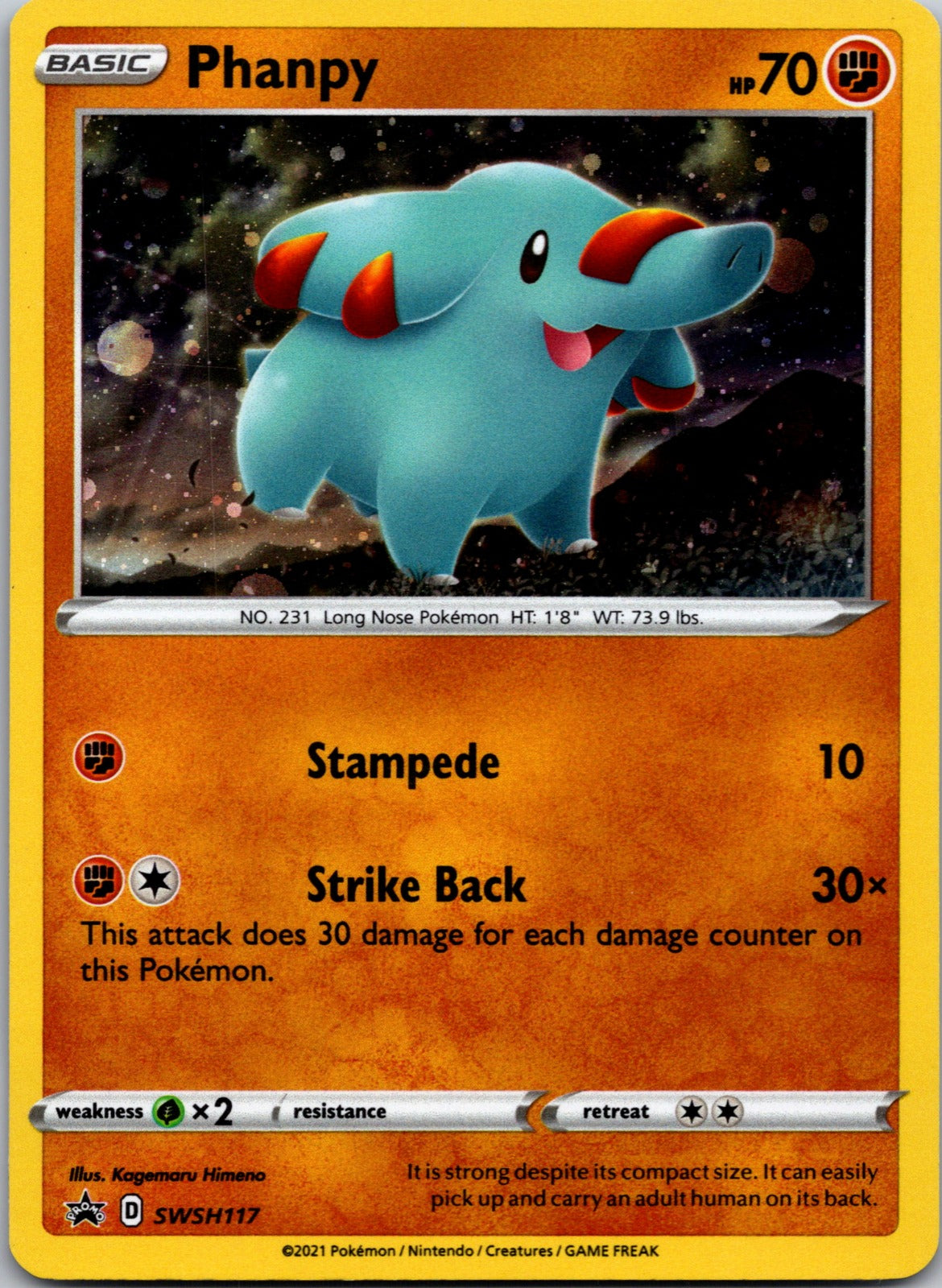 2019 SWSH: Sword and Shield Promo Cards SWSH117 Phanpy NM X142