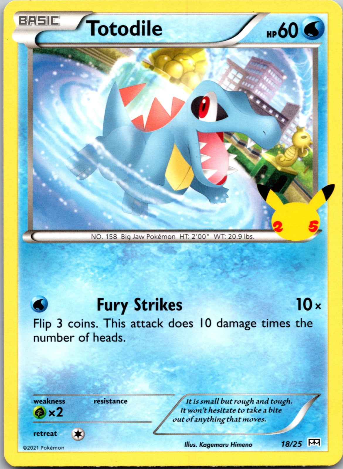 2021 McDonald's 25th Anniversary Promo 018/025 Totodile NM X257