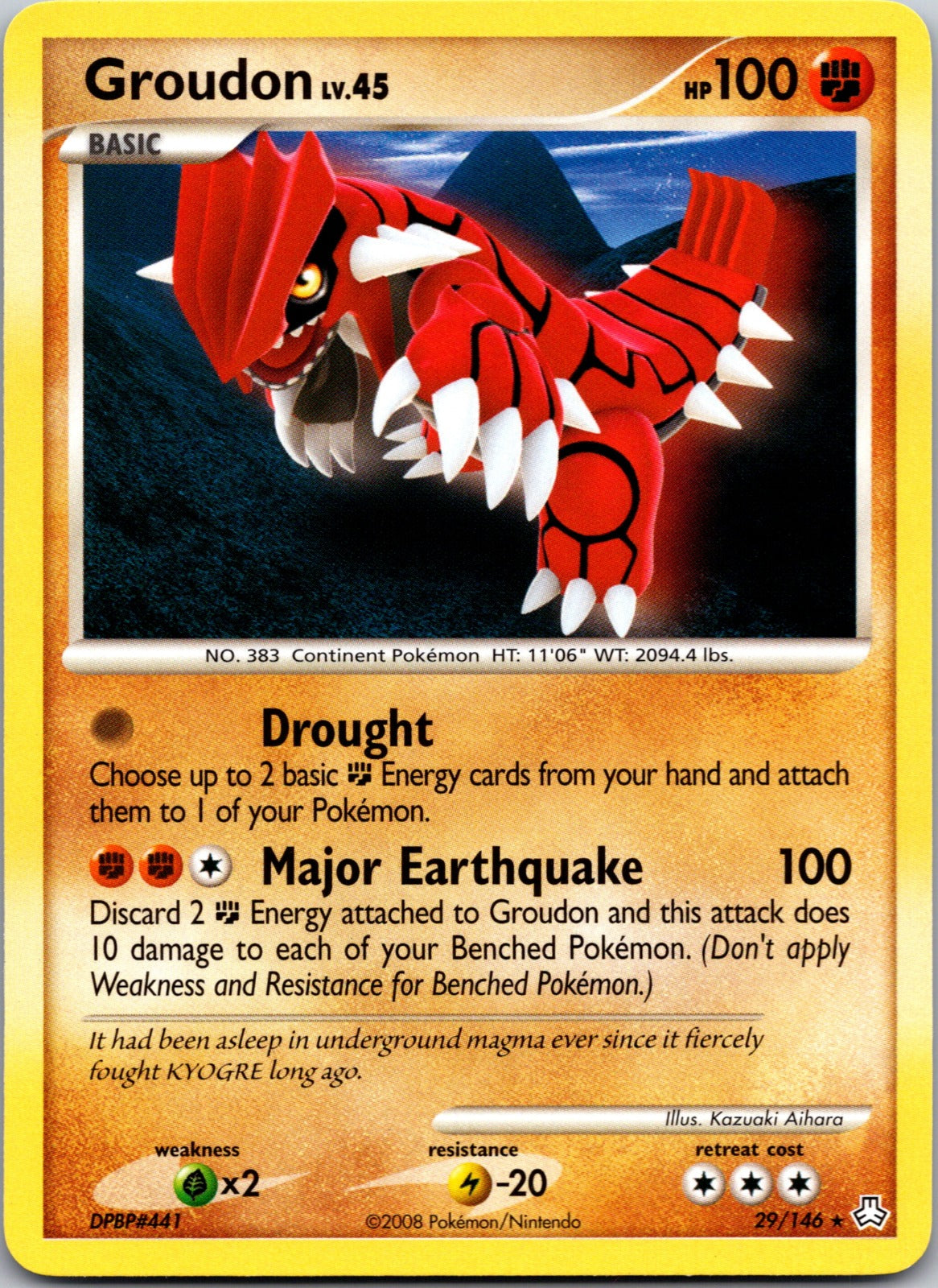 2008 Legends Awakened 29/146 Groudon LP Y222