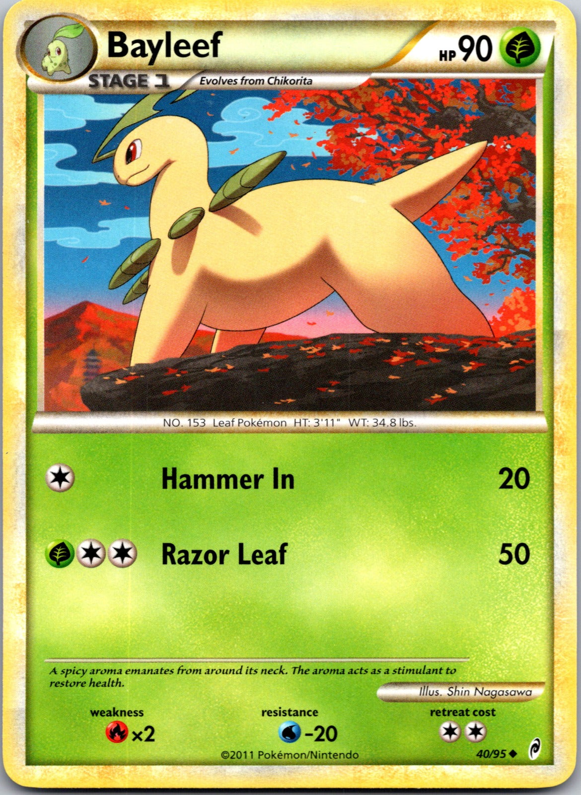 2011 Call of Legends 40/95 Bayleef LP D310