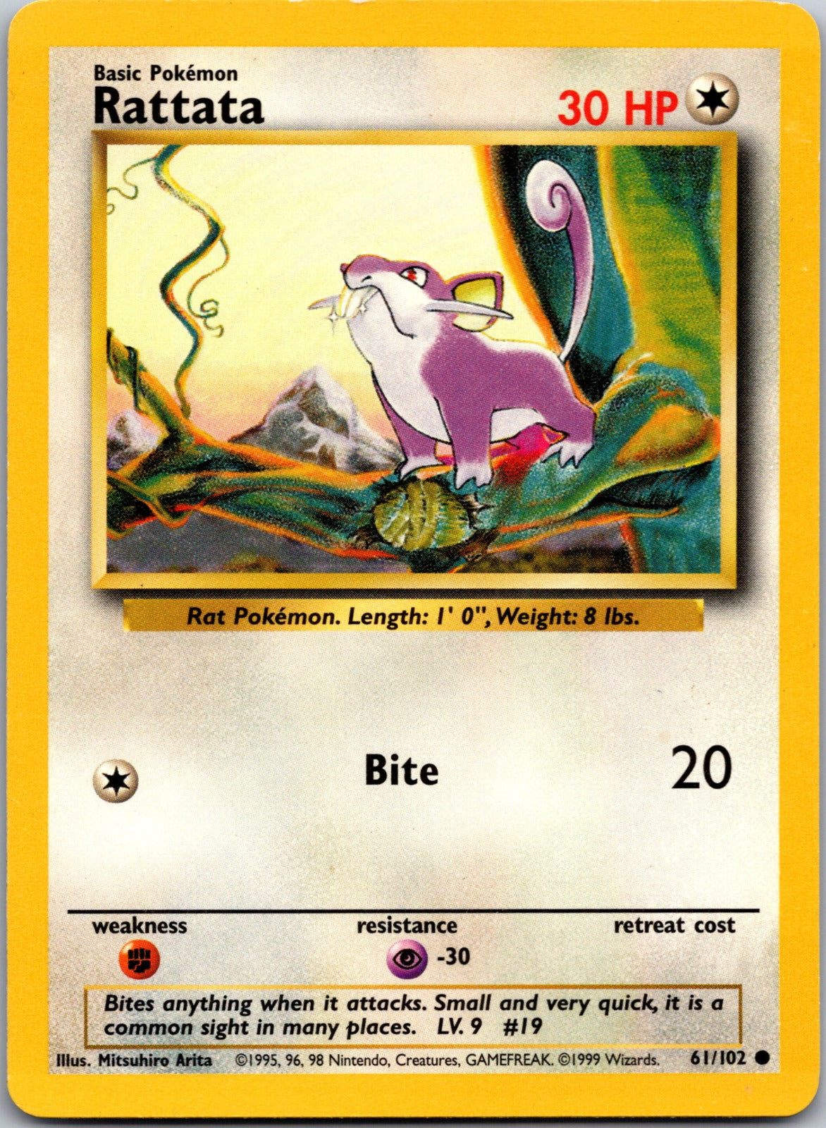 1999 Base Set 061/102 Rattata LP Y346