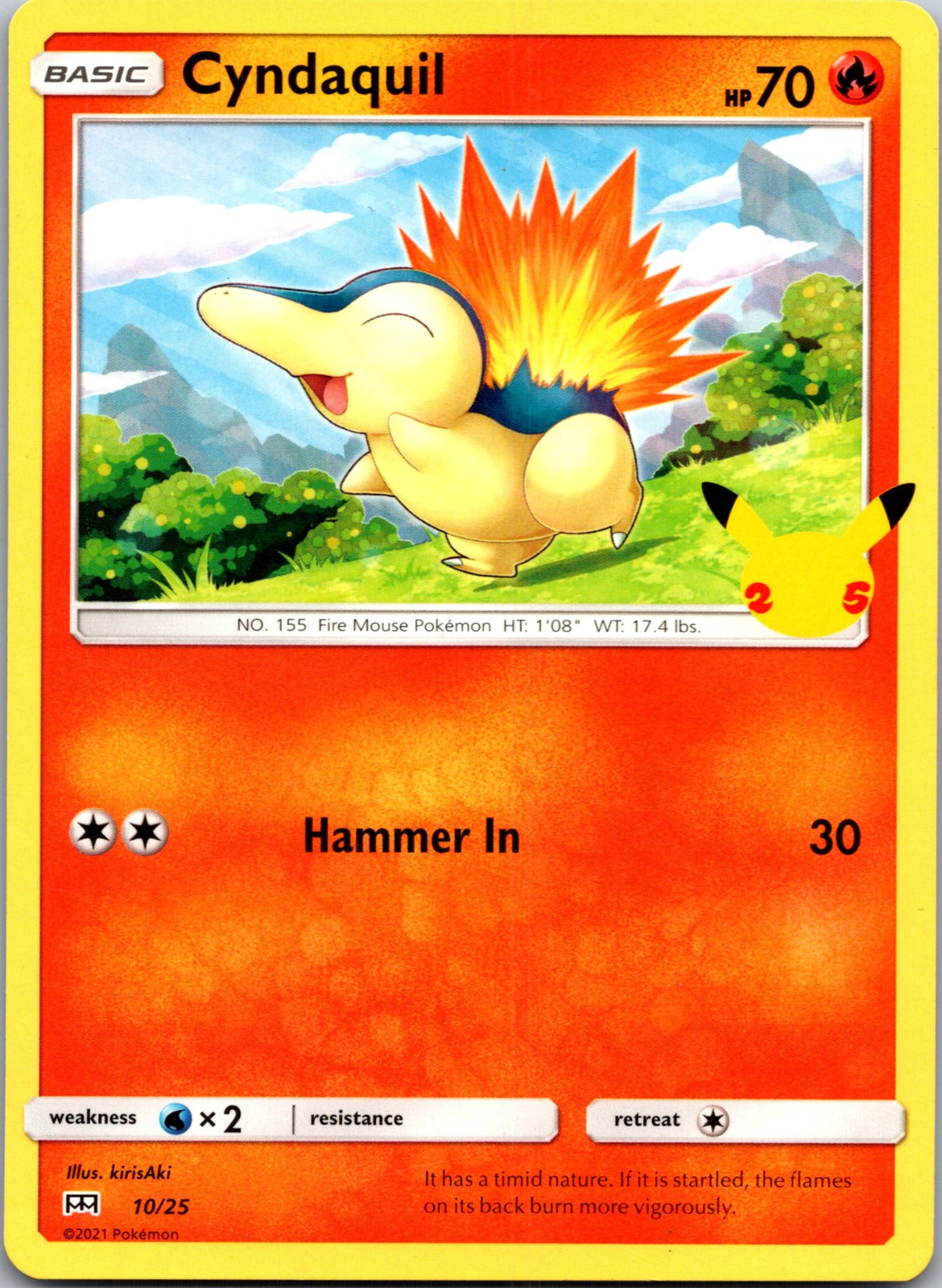 2021 McDonald's 25th Anniversary Promo 010/025 Cyndaquil NM X247