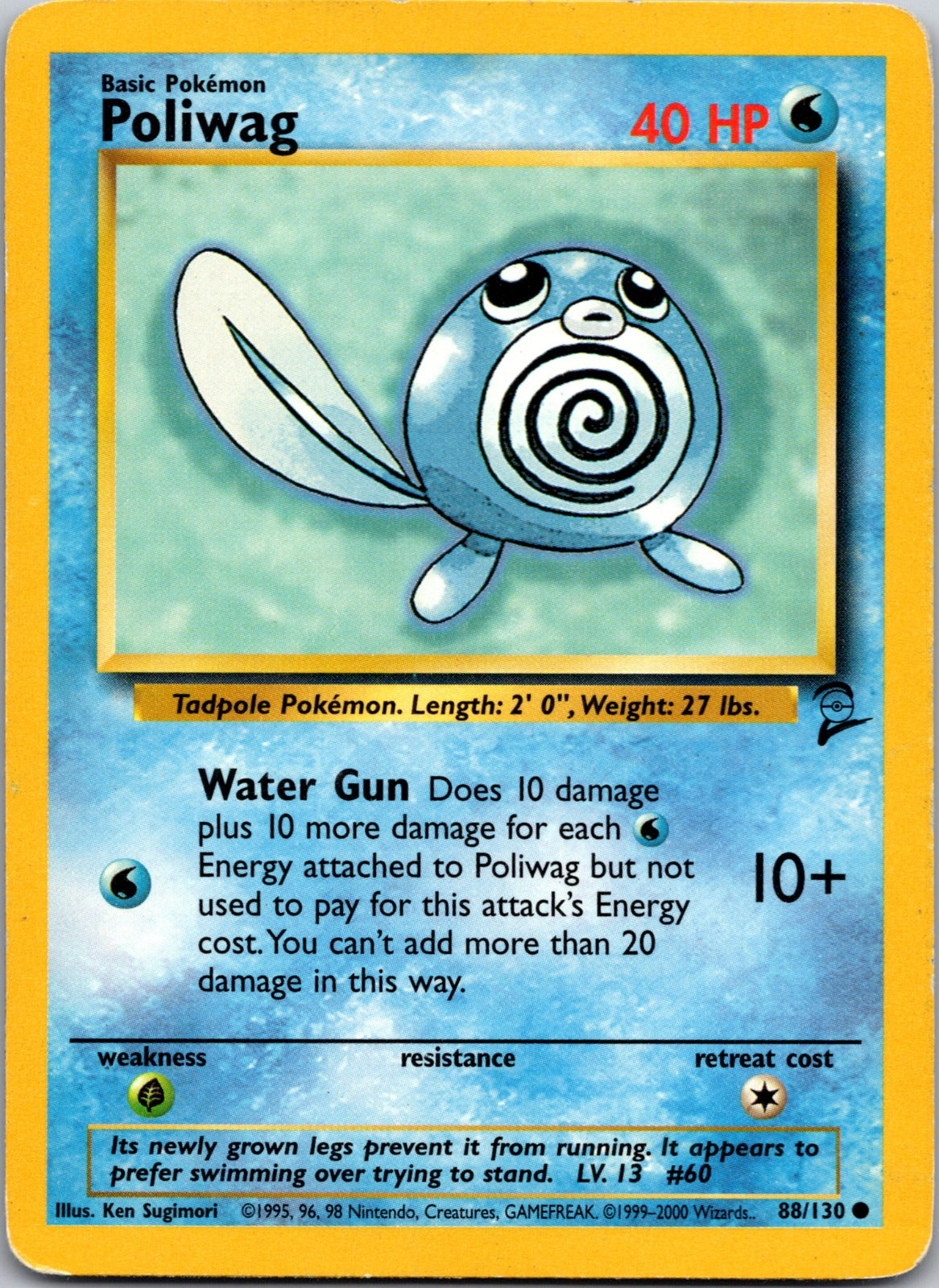 1999 Base Set 059/102 Poliwag LP Y47