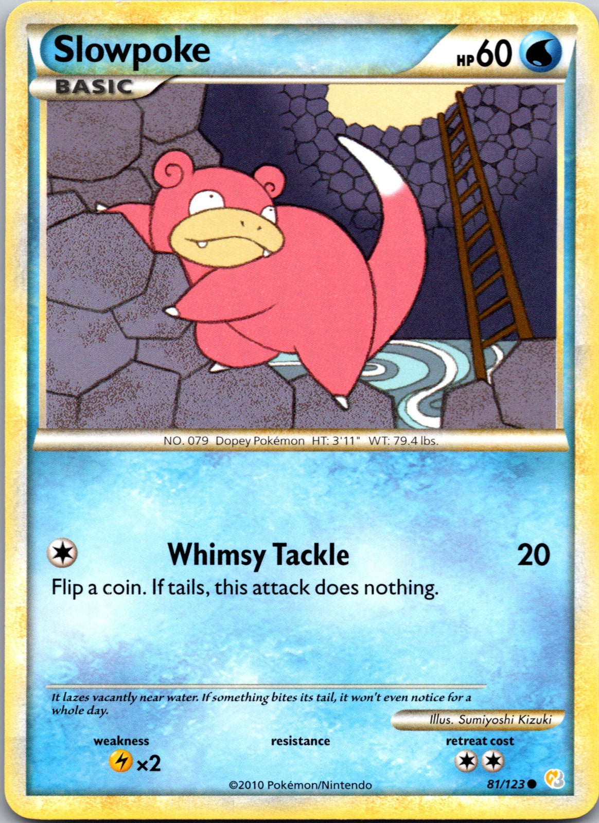 2010 HeartGold SoulSilver 81/123 Slowpoke LP A118
