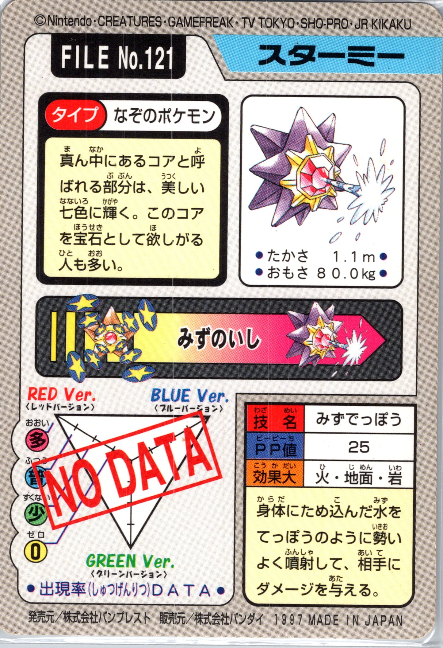 1997 Carddass 121 Starmie (JP) C46