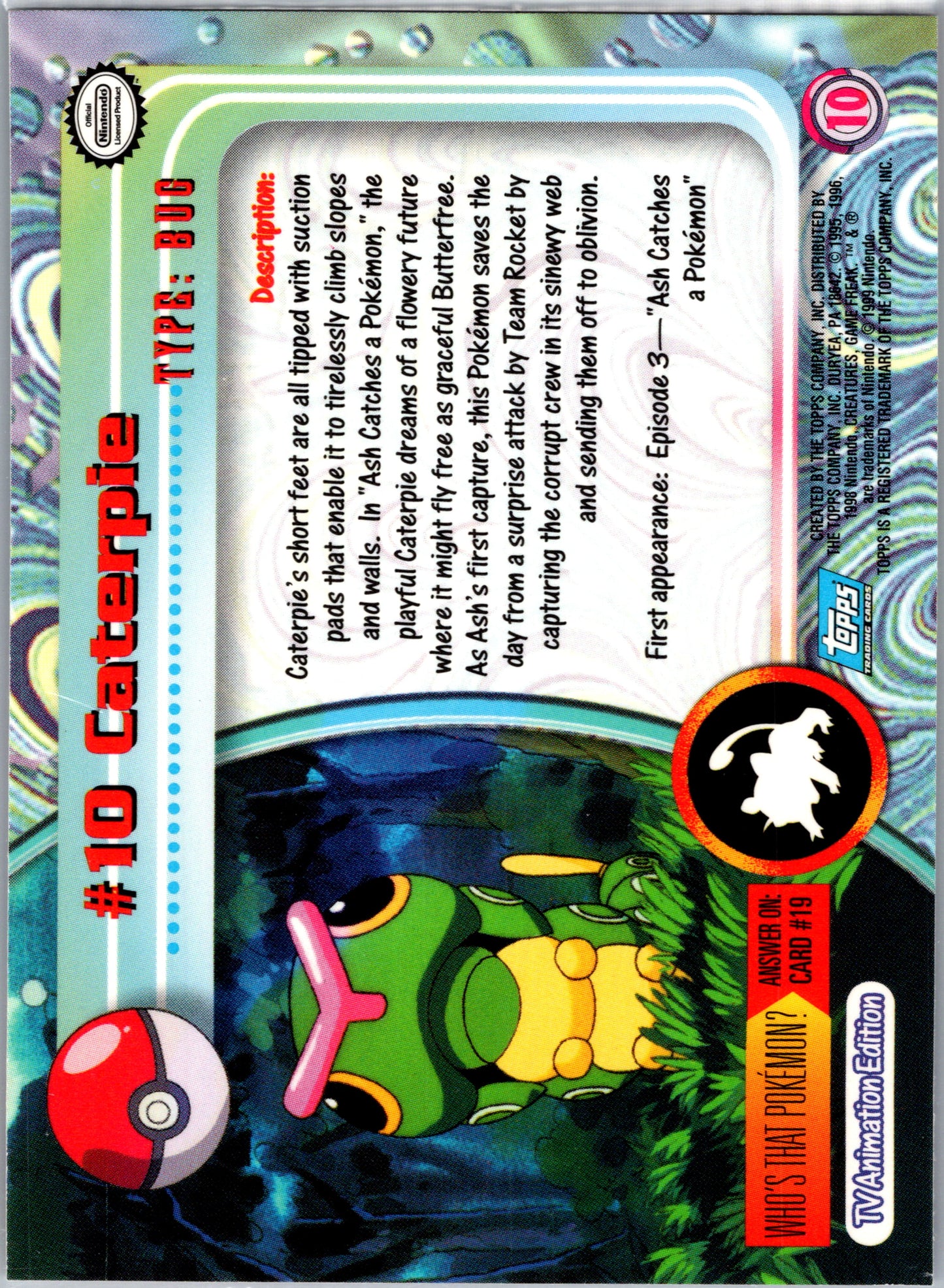 1999 Topps 10 Caterpie D10