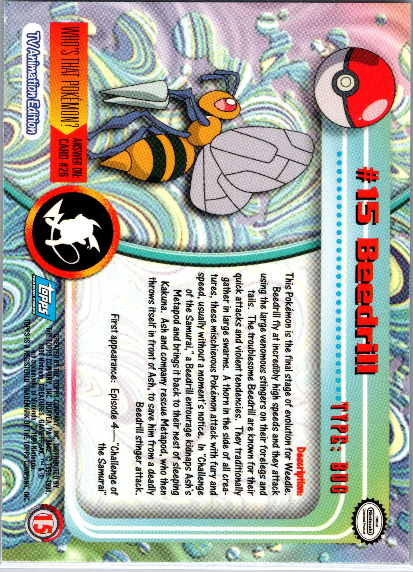 1999 Topps 15 Beedrill D15