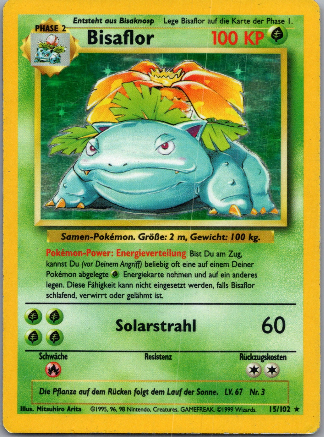 1999 Base Set 015/102 Venusaur Holo Rare (German) G264