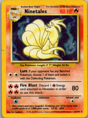 1999 Base Set 012/105 Ninetales Holo Rare G256