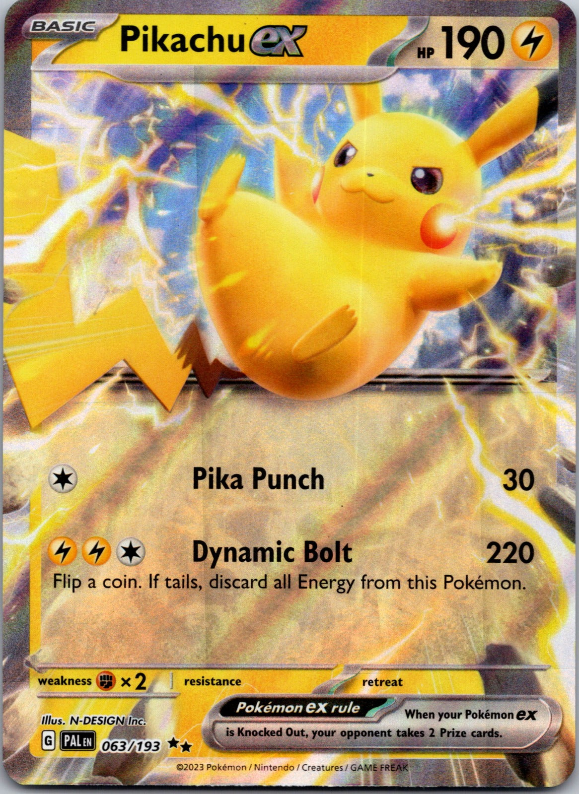 2023 SV02: Paldea Evolved 063/193 Pikachu ex NM