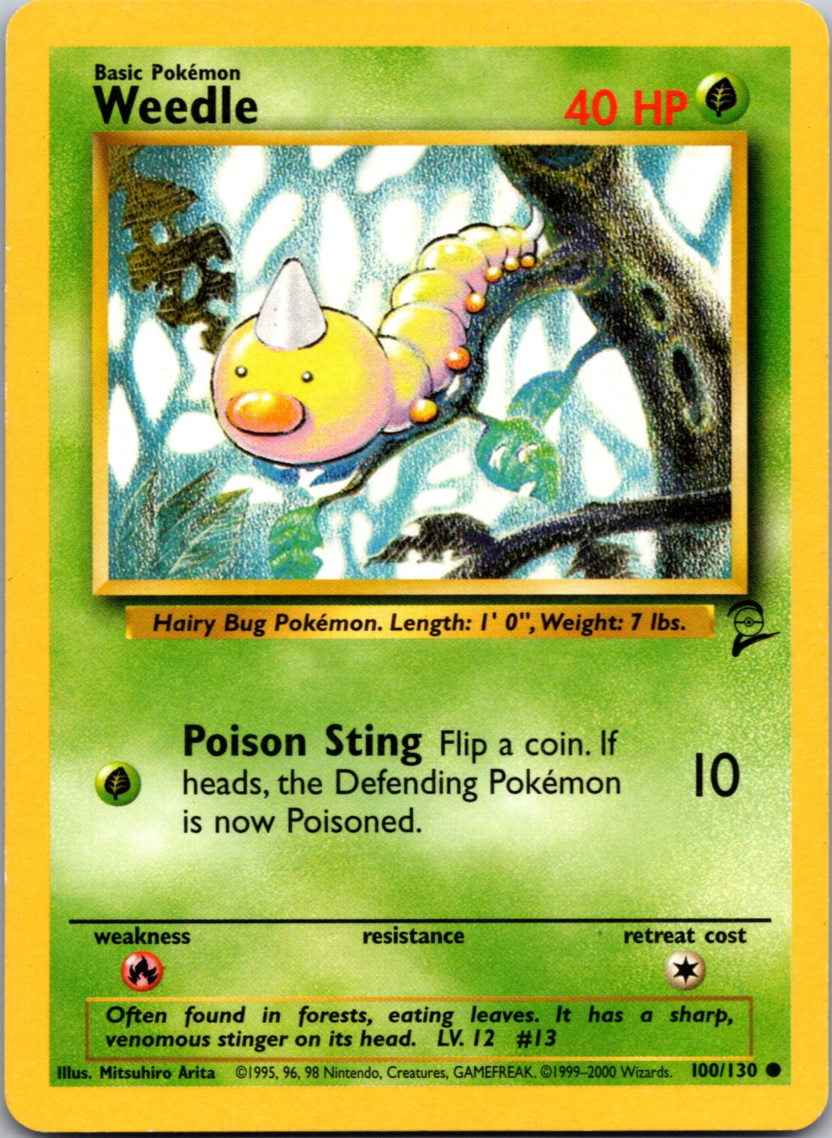 2000 Base Set 2 100/130 Weedle LP