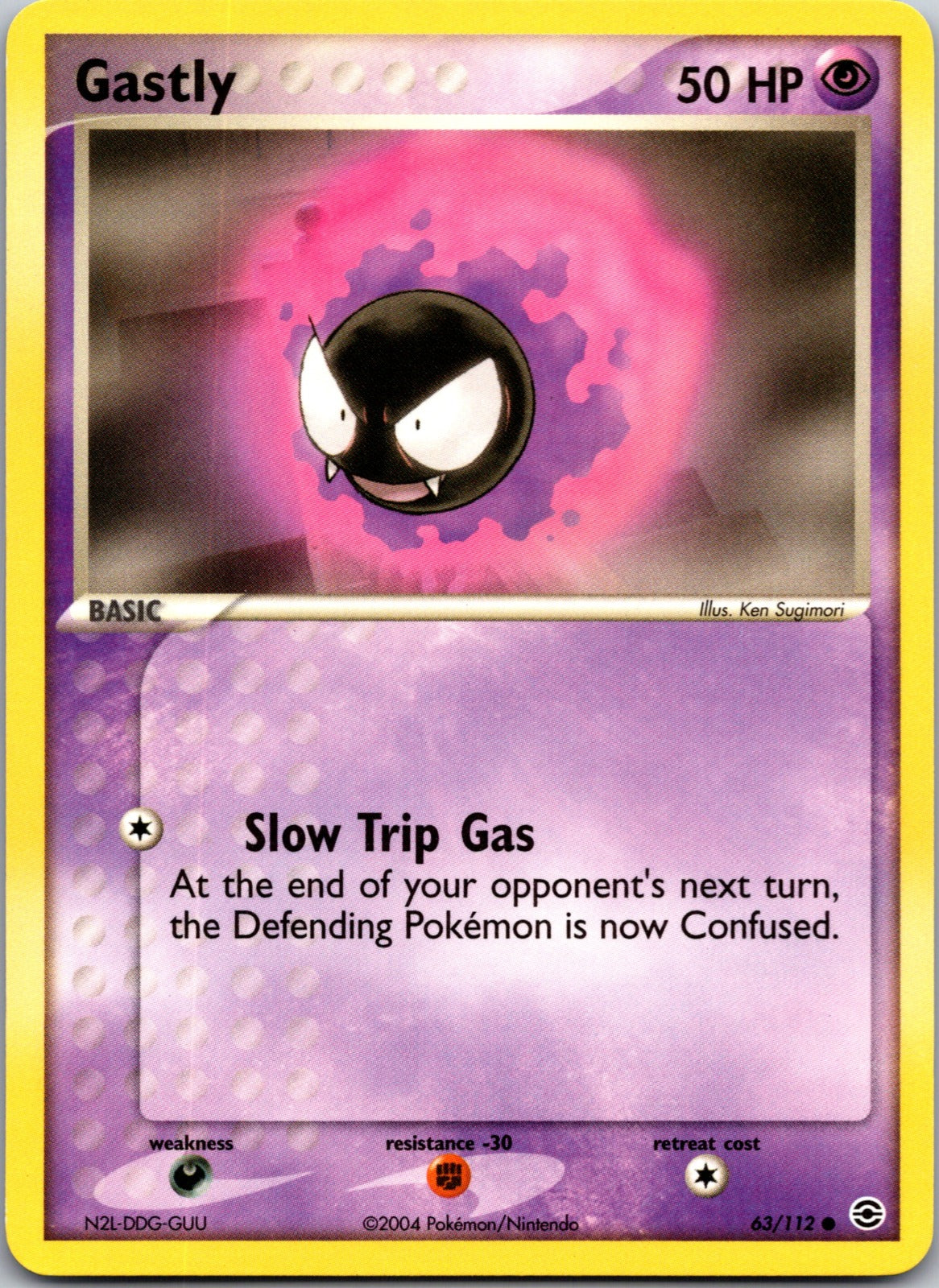 2004 FireRed and LeafGreen 63/112 Gastly LP D166