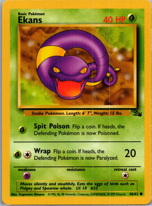 1999 Fossil #46/62 Ekans Common B131