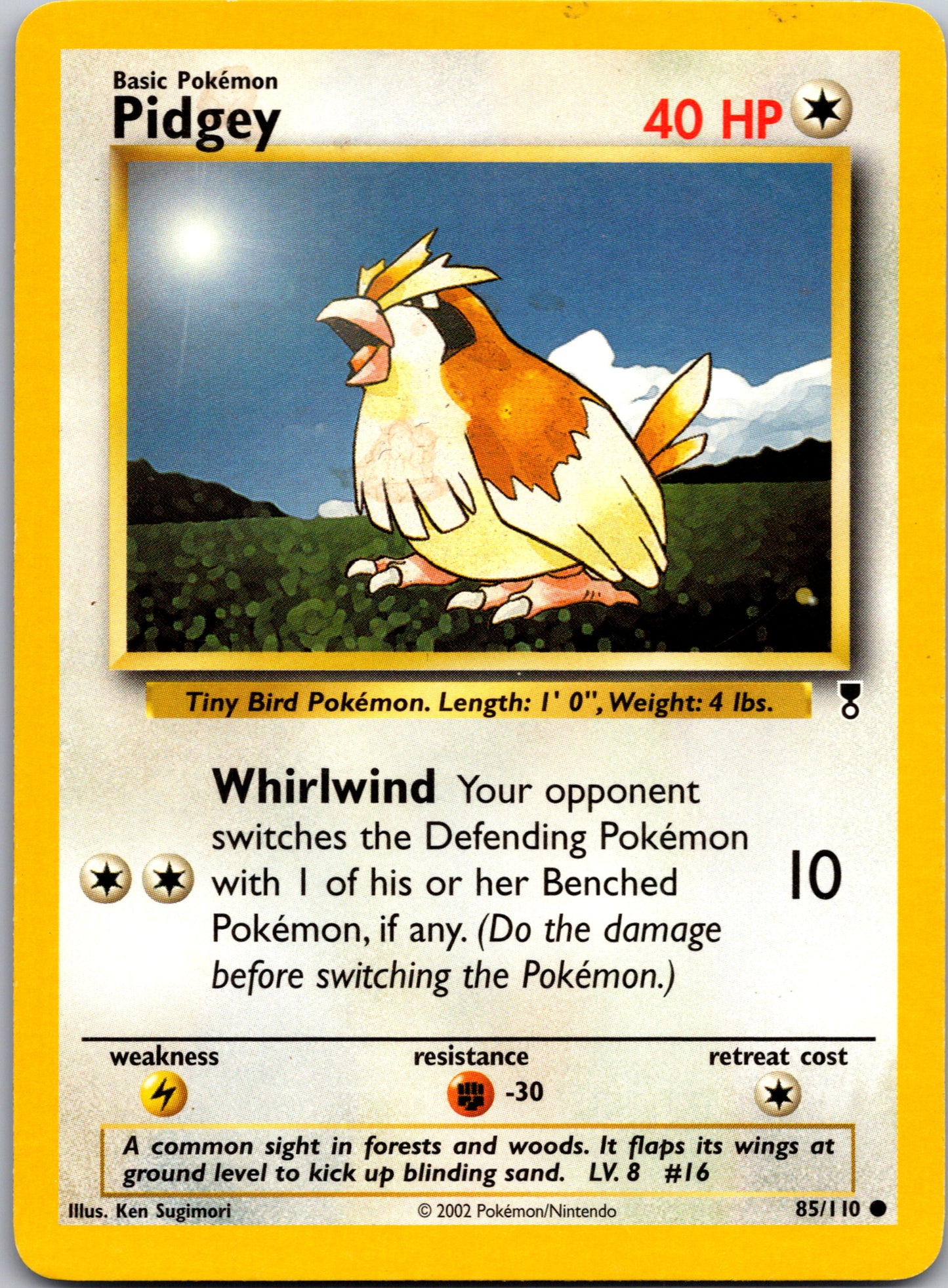 2002 Legendary Collection 085/110 Pidgey Common A103