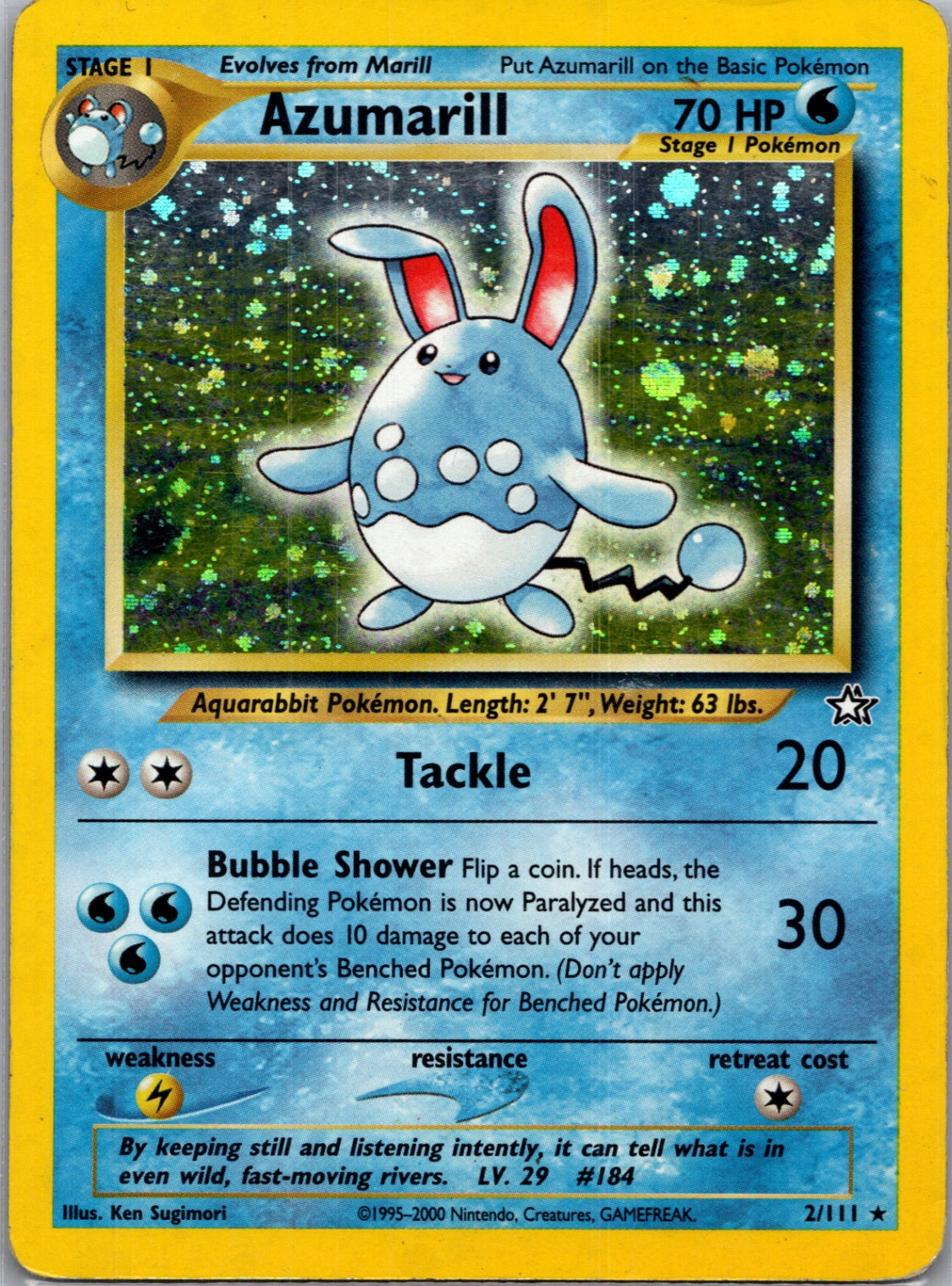 2000 Neo Genesis 002/111 Azumarill Holo Rare G311
