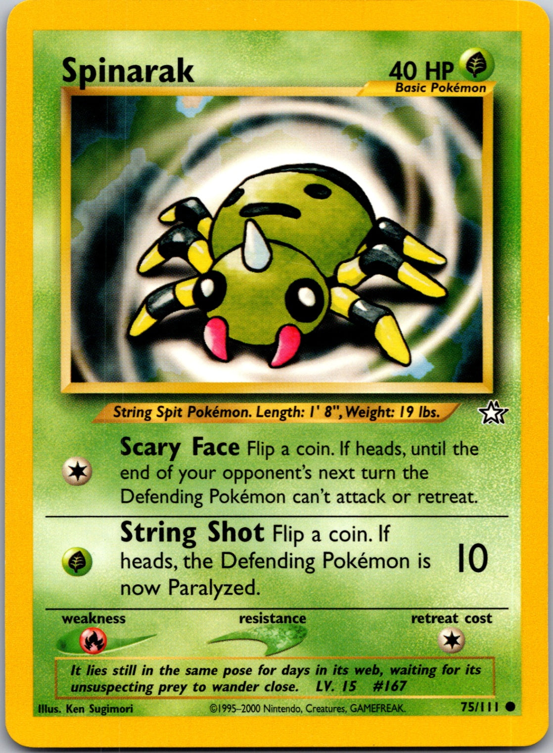 2000 Neo Genesis 075/111 Spinarak Common L9