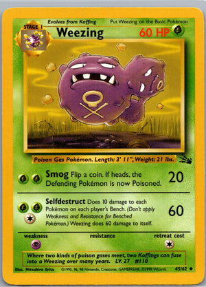 1999 Fossil #45/62 Weezing Uncommon B119
