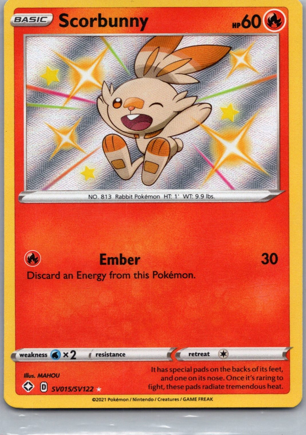 2021 Shining Fates: Shiny Vault SV015/SV122 Scorbunny Shiny Holo Rare D221
