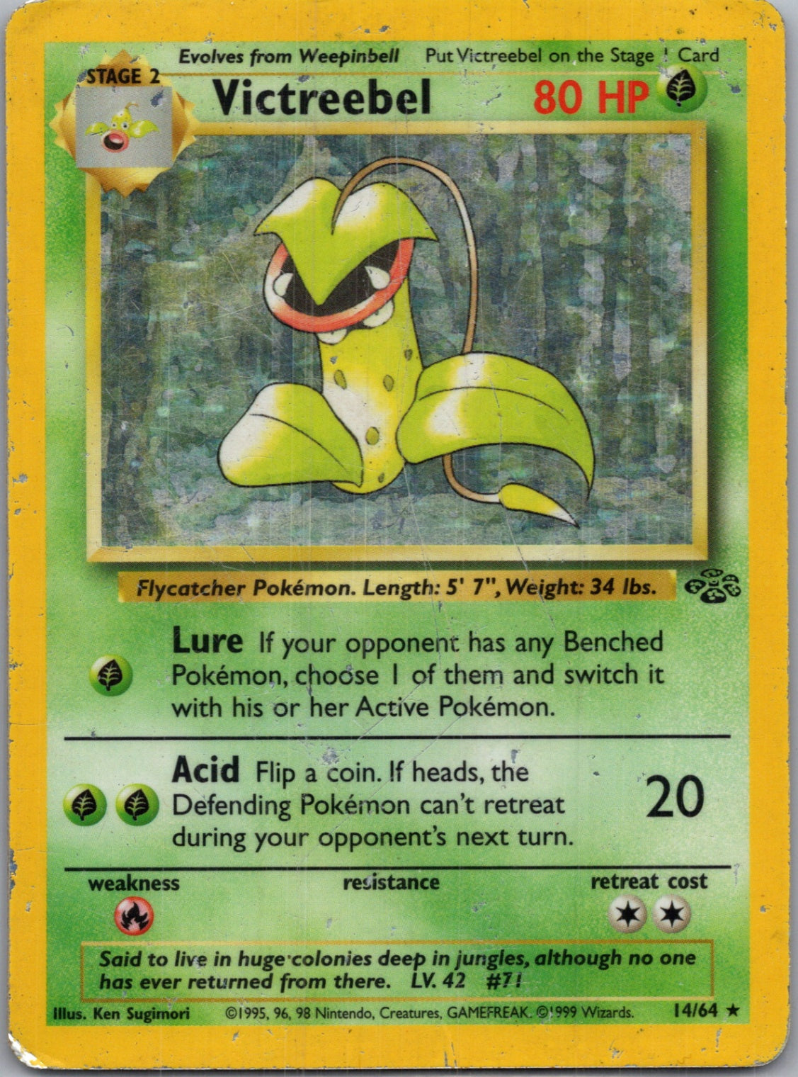 1999 Jungle 14/64 Victreebel (14) Holo Rare G193