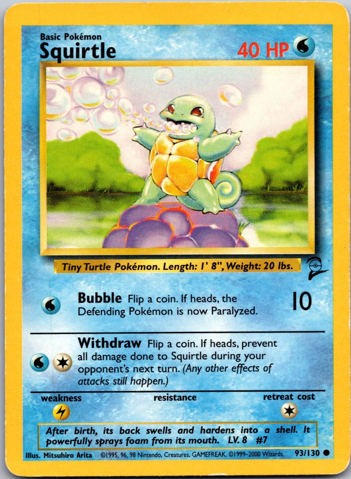 2000 Base Set 2 093/130 Squirtle MP F317