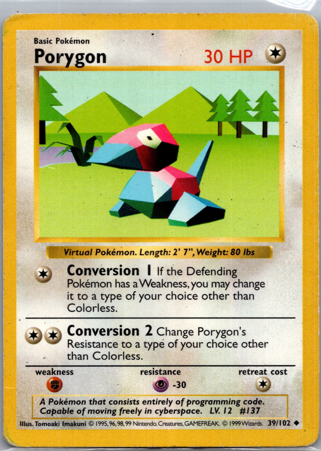 1999 Base Set #039/102 Porygon Uncommon C2