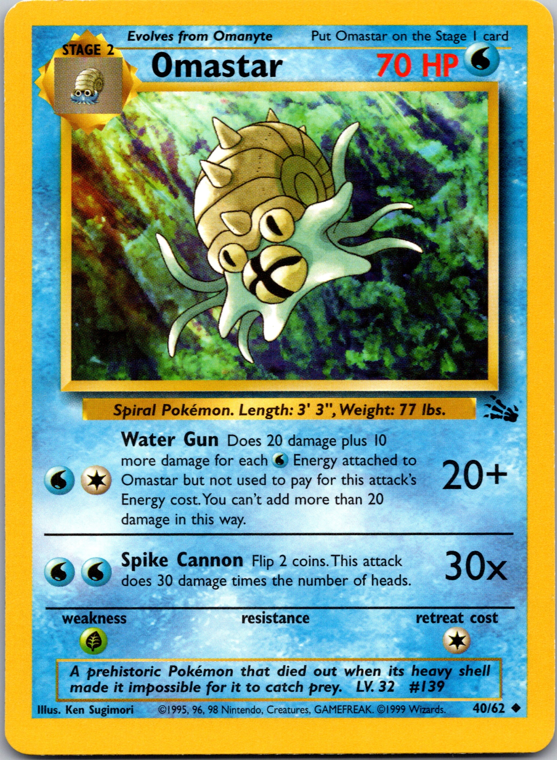 1999 Fossil 40/62 Omastar Uncommon B74