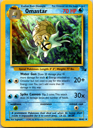 1999 Fossil 40/62 Omastar Uncommon B74