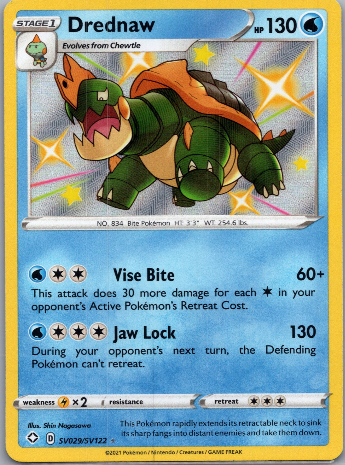 2021 Shining Fates: Shiny Vault SV029/SV122 Drednaw Shiny Holo Rare F166
