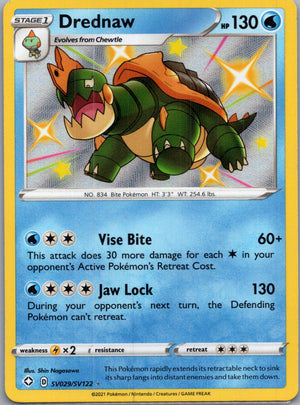 2021 Shining Fates: Shiny Vault SV029/SV122 Drednaw Shiny Holo Rare F166