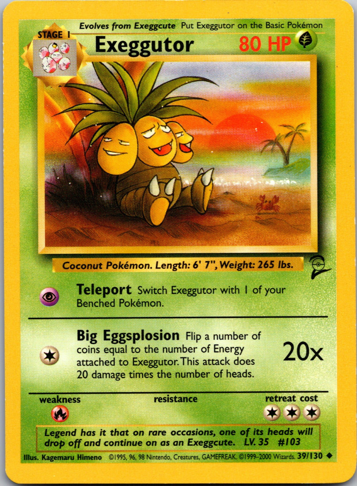 2000 Base Set 2 039/130 Exeggutor LP