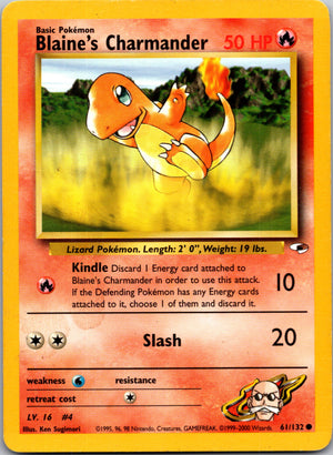 2000 Gym Heroes 061/132 Blaine's Charmander Common A267