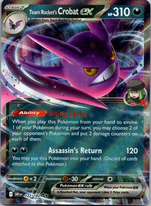 2025 SV10: Destined Rivals 122/182 Team Rocket's Crobat ex NM