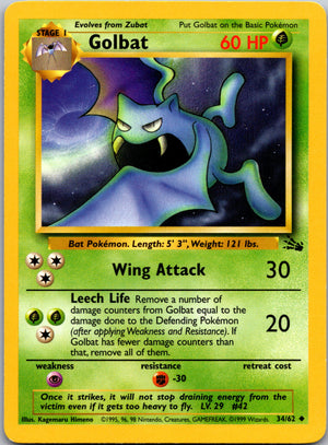 1999 Fossil 34/62 Golbat Uncommon A334