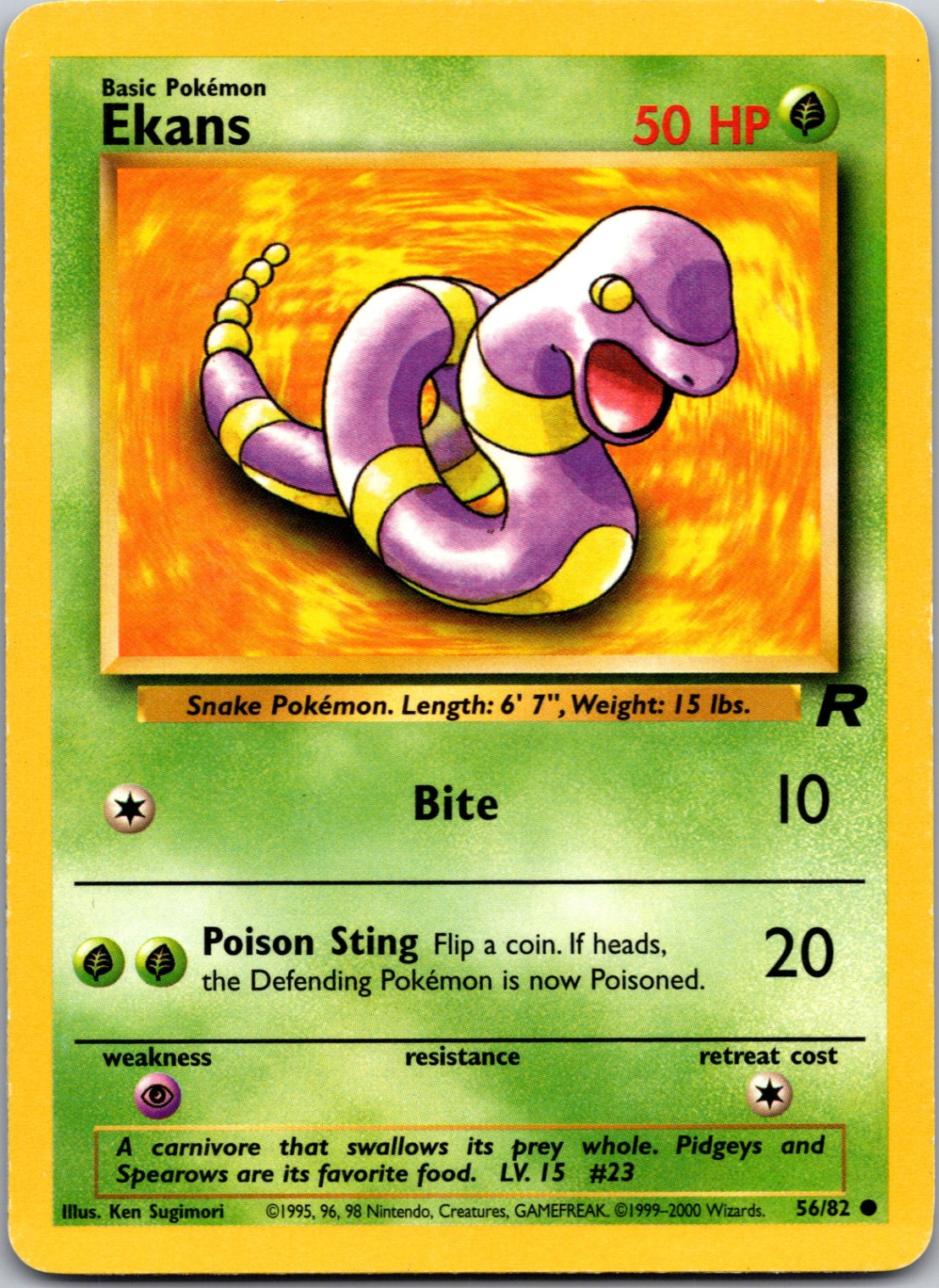 2000 Team Rocket 56/83 Ekans Common C242
