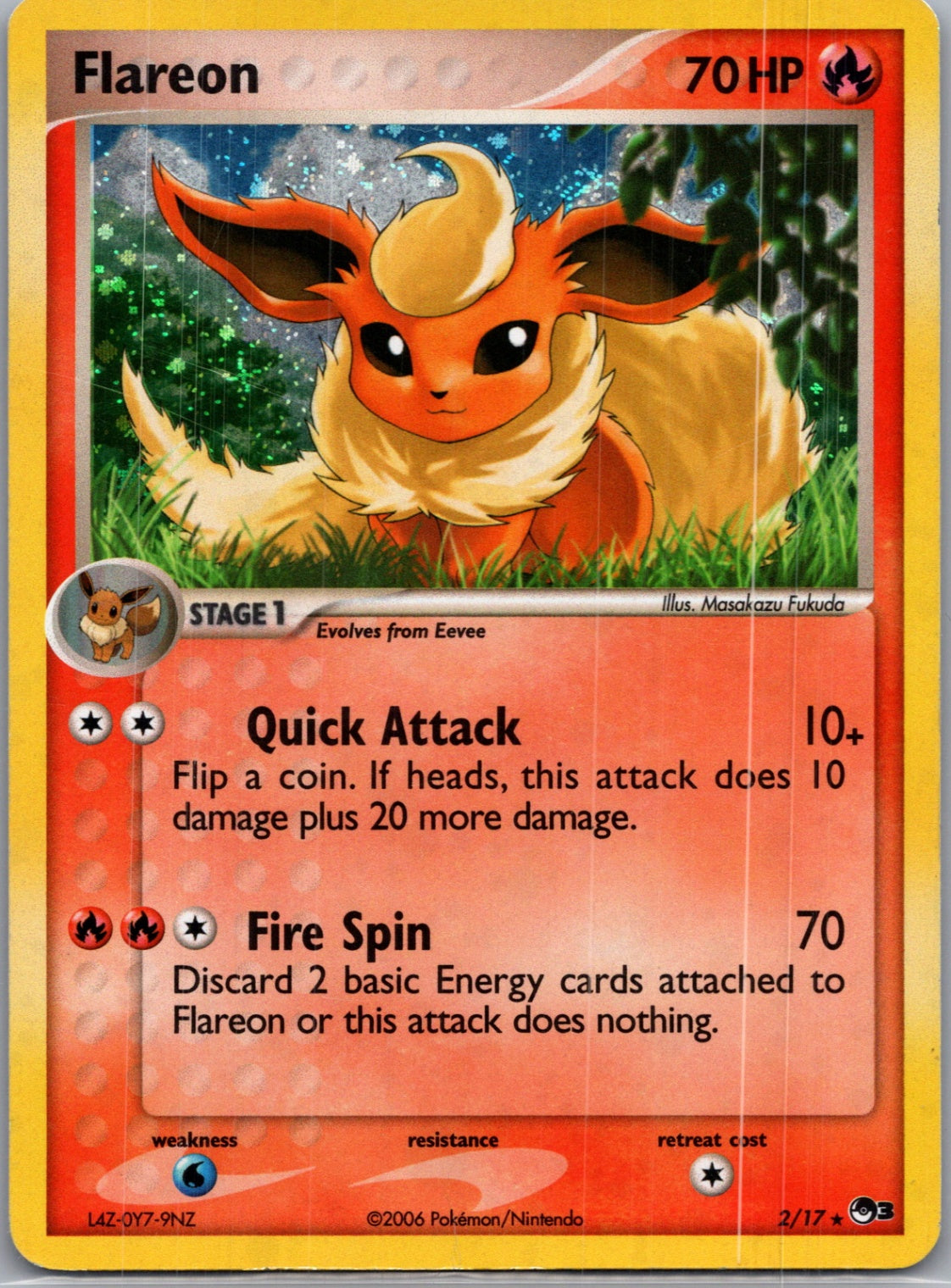 2006 POP Series 3 002/017 Flareon Holo Rare F56