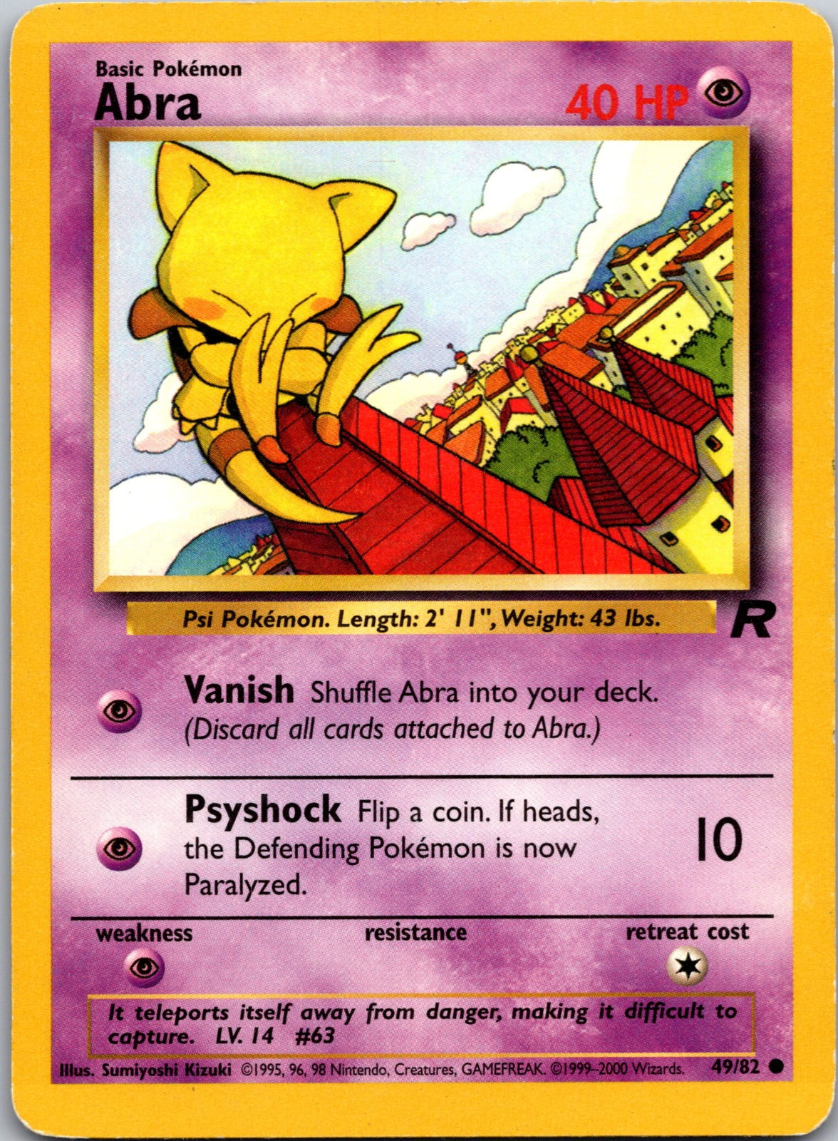 2000 Team Rocket 49/82 Abra LP Y23