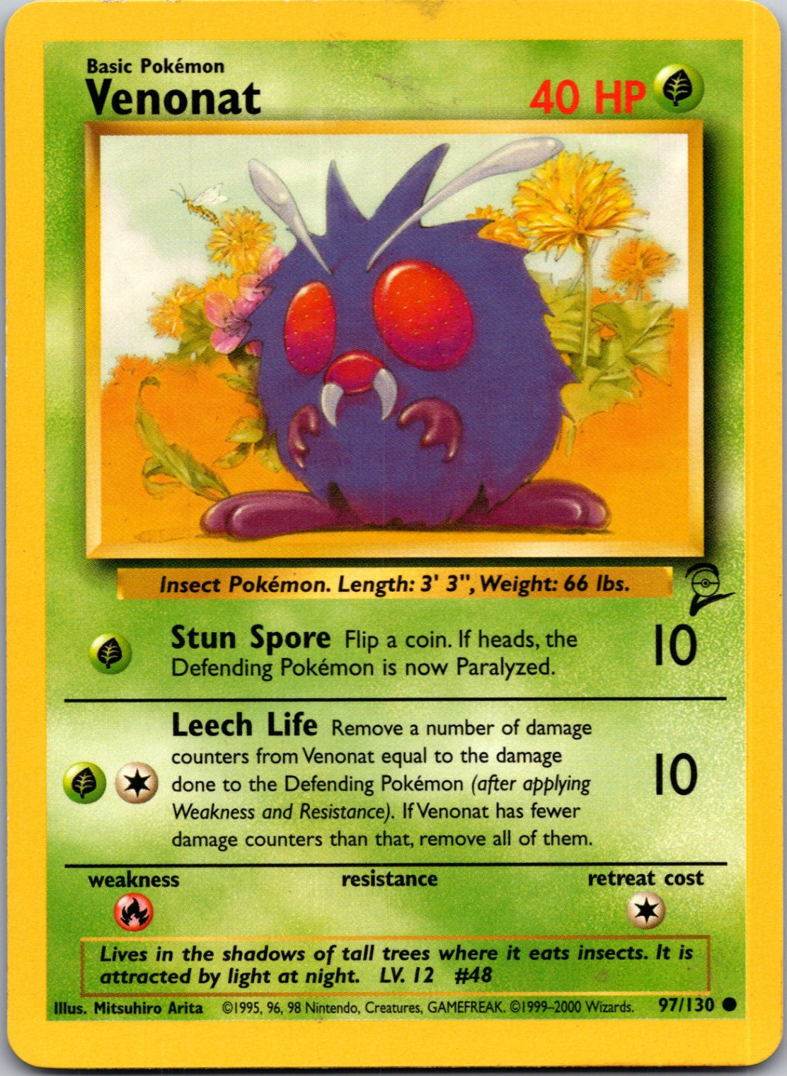 2000 Base Set 2 097/130 Venonat Common L200