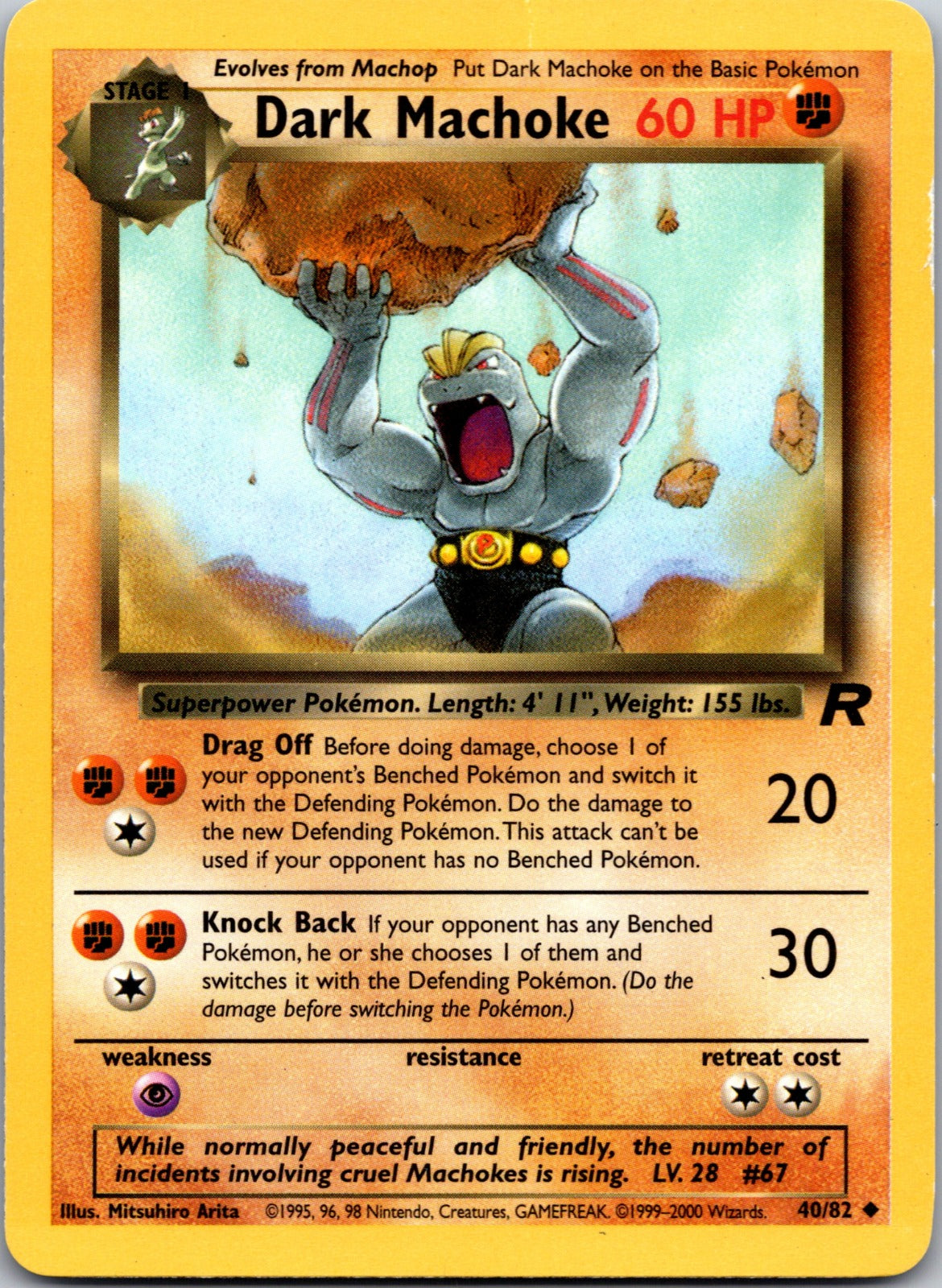 2000 Team Rocket 40/82 Dark Machoke LP Z91