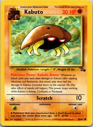 1999 Fossil #50/62 Kabuto Common B222