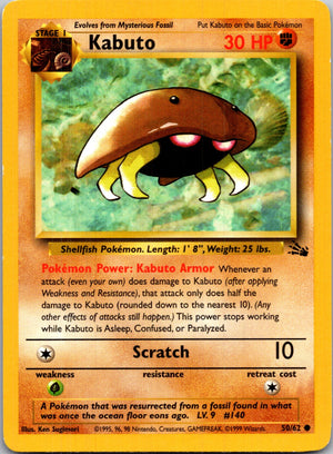 1999 Fossil #50/62 Kabuto Common B224