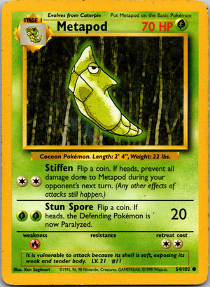 1999 Base Set 054/102 Metapod Common A284