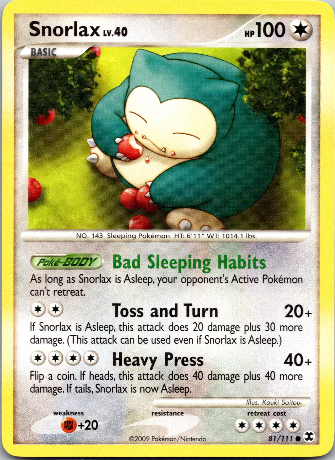 2009 Rising Rivals 81/111 Snorlax (81) LP Y218