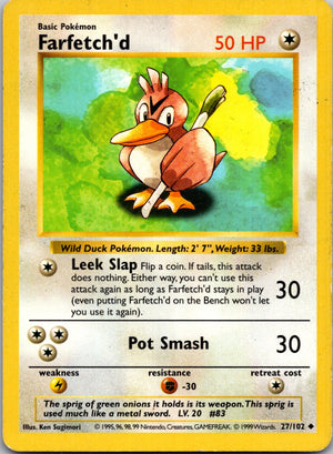 1999 Base Set #027/102 Farfetch'd Uncommon C1