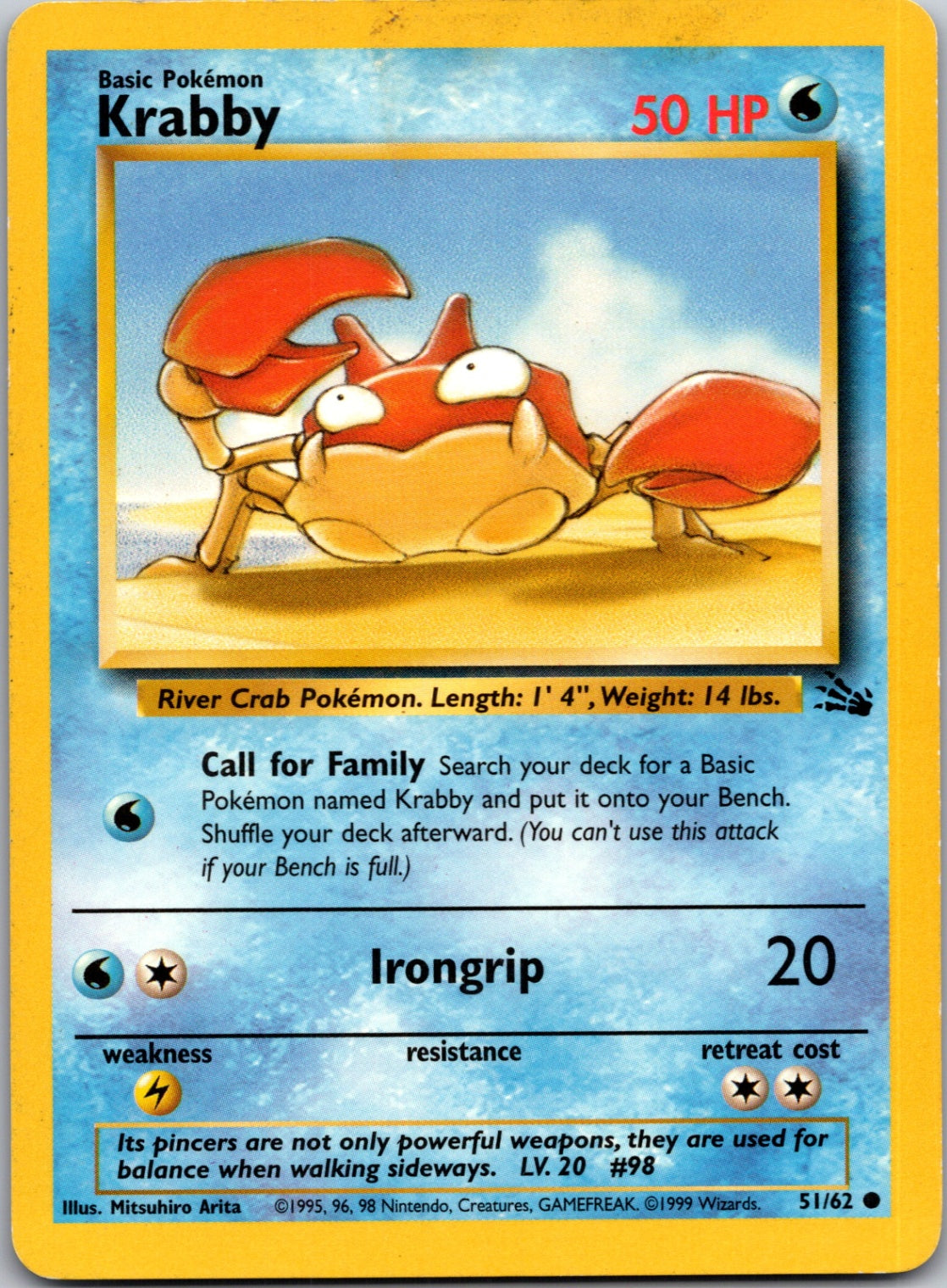 1999 Fossil 51/62 Krabby Common M242