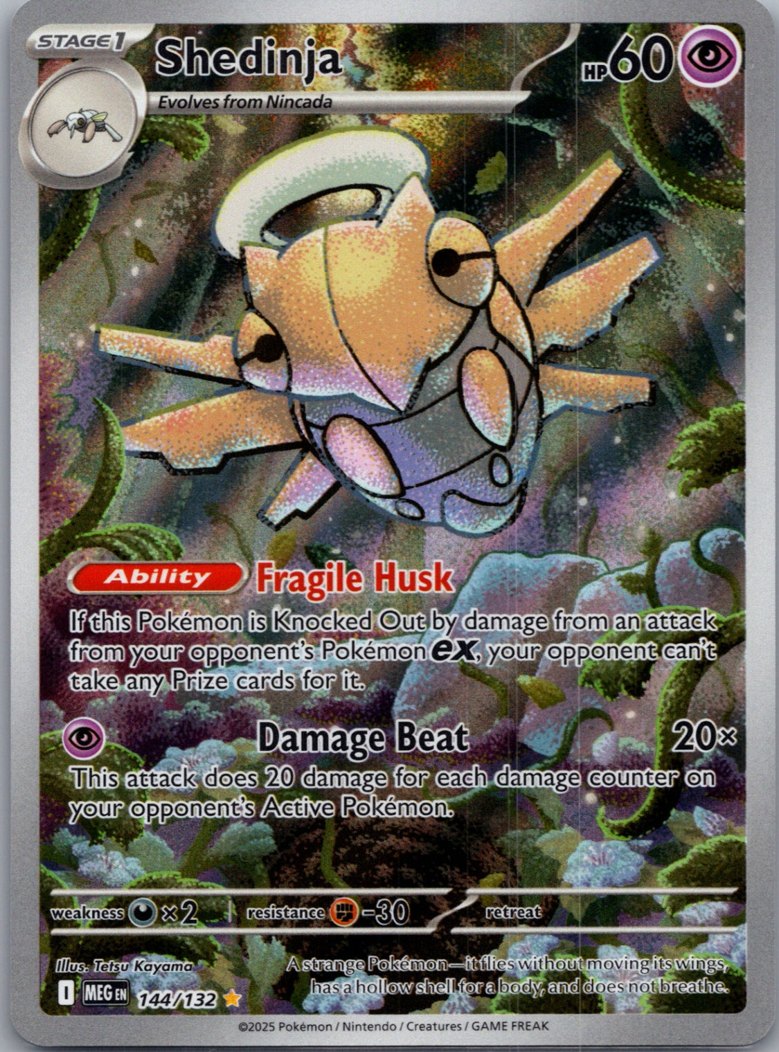 Shedinja Holofoil Illustration Rare ME01: Mega Evolution 144/132 NM