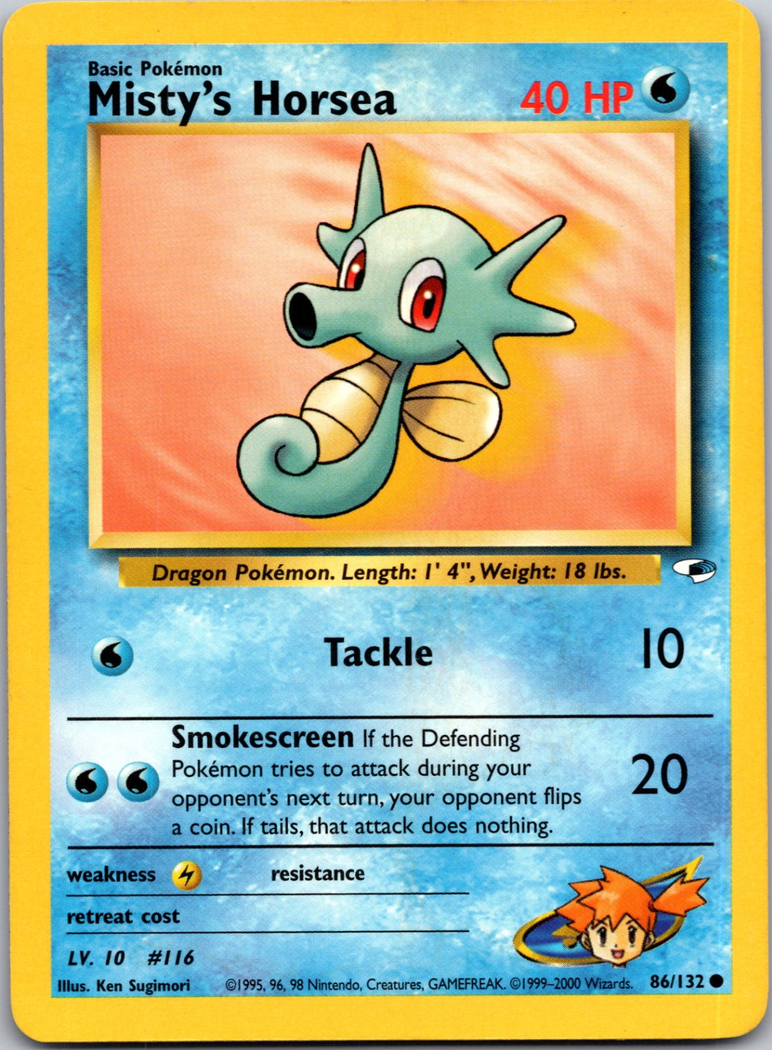 2000 Gym Heroes 086/132 Misty's Horsea Common L47